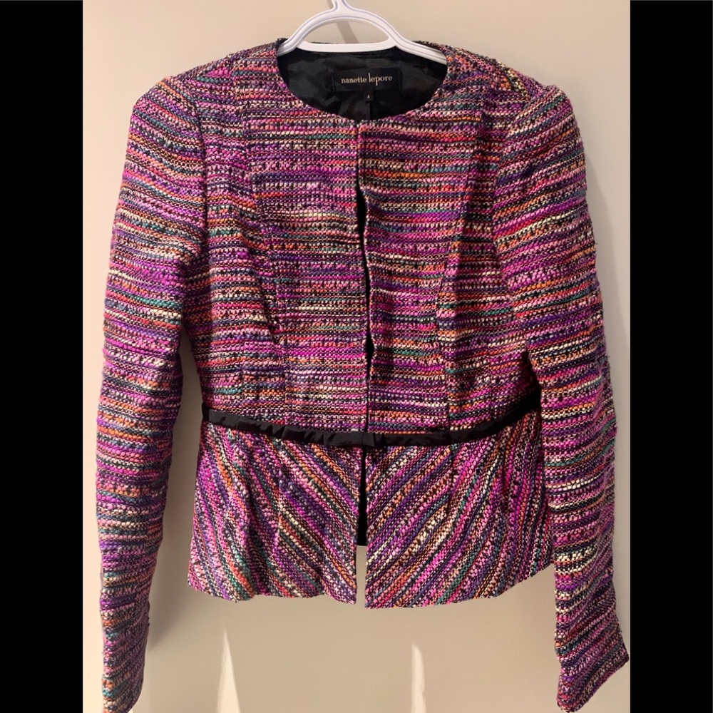 Nanette Lepore multi colors Silk blazer jacket